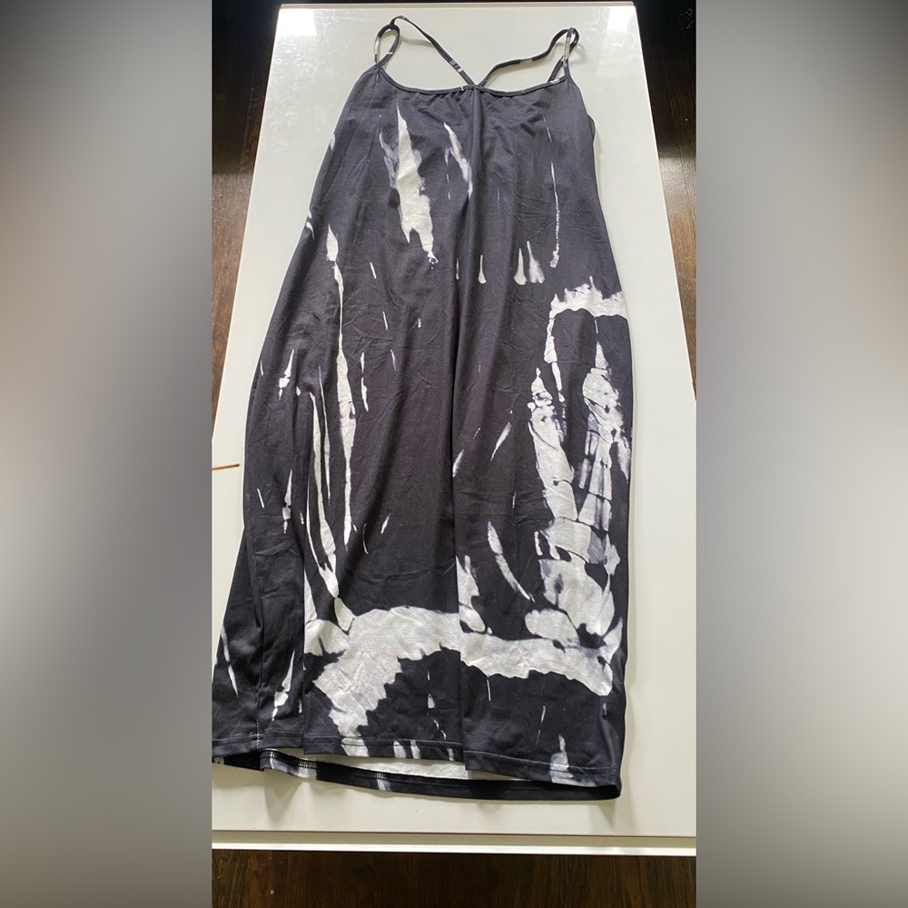 Black and White Tie-Dye Dress